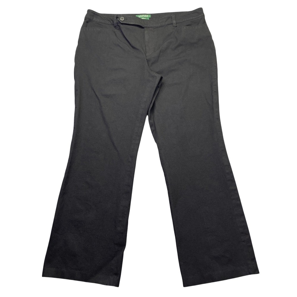 Lauren Ralph Lauren Adelle Black Cotton Blend Trousers Womens Size 14 Western